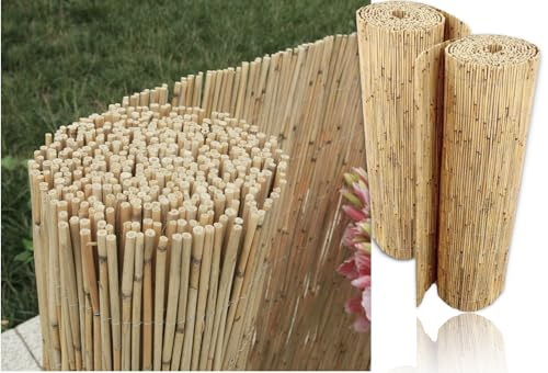 Enjoy-Quality Schilfrohrmatte - Höhe 100 cm x Länge 600 cm - Schilfmatten, Strohmatte - Sicht-, Wind- Sonnenschutz, Blende als Deko für Garten Terasse Balkon Zaun