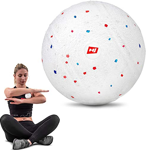 Hop-Sport Massageball für Faszien-Training - Faszienball für Ganzkörper-Selbstmassage aus umweltfreundlichem EPP – 8 cm Durchmesser HS-P080MB (weiß 8cm)