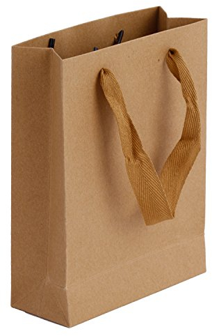 10 Stück Verdickte Papiertüten mit Henkel Geschenktüten Papiertragetaschen Geschenktaschen Kraftpapier Tüten Geschenktüten für Weihnachts Geburtstag Party Hochzeits Braun 15 * 16 * 20cm