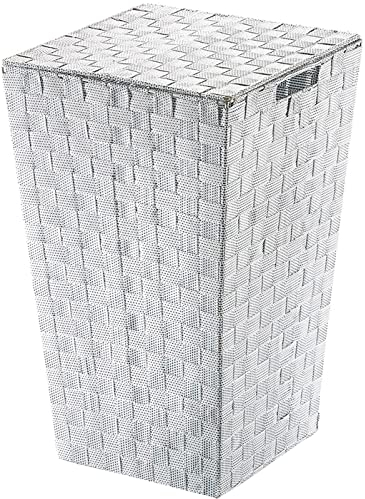 Kobolo Wäschekorb Wäschebehälter weiß - Nylon - grau - 33x33x54 cm