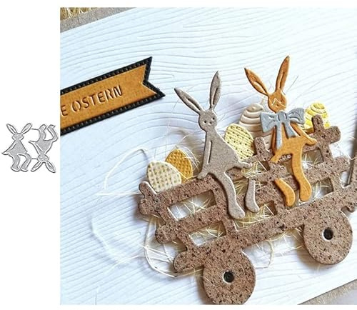 TingZVen Metall-Stanzformen mit Hasenmotiv, sitzender Hase, für Bastelarbeiten, Scrapbooking, Karten und dekorative Prägepapier-Stanzformen