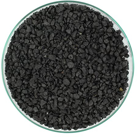 WYSKONT Sable de gravier pour aquarium 2 kg – Substrat naturel et décoration pour aquarium – Engrais naturel pour la croissance des plantes – 100 % sûr pour les organismes vivants – Grain noir 3-5 mm