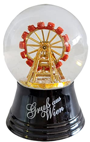 Echte Glas-Schneekugel – Fast wie echter Schnee, Motiv Riesenrad 4 cm