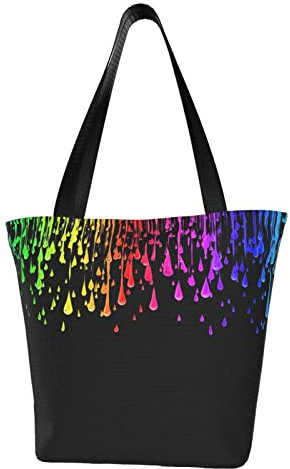 Paint-Drip Aquarell Wiederverwendbare Einkaufstasche Einkaufstasche Lässige Umhängetasche Handtasche für Männer Frauen ECO Markttasche Strandtasche Reisetaschen