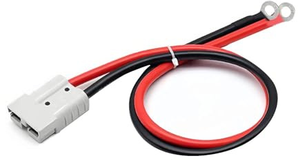 Connettore Batteria 50A 600V Carrello elevatore Elettrico con O-ring | Cavo di prolunga da 10 AWG con 50cm per collegamento a caricabatterie per carrelli elevatori auto verricelli per rimorchi