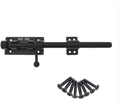 Schieberiegel-Torriegel 304-Edelstahl-Laufriegelriegel robustes Türsicherheitsschloss verdickte Türriegel-Hardware mit Befestigungsschrauben für Scheunenzaun Schuppen Keller 25cm
