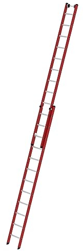 PROREGAL Sprossen-Schiebeleiter 2-teilig GFK/Alu ohne Traverse 2x12 Sprossen | Leiter, Teleskopleiter, Trittleiter, Bockleiter, Sprossen-Doppelleiter