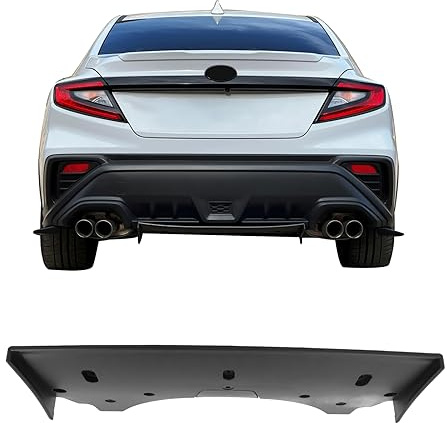 IKON MOTORSPORTS, Rear Bumper Diffuser Lip Compatible with 2022-2026 Subaru WRX Sedan 4-Door, Unpainted Black STI Style PP Add On Air Dam Rear Lower Bumper Protector Lip