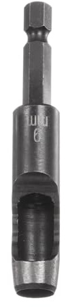 sourcing map 9 mm Lochstanzer für Leder, Locheisen mit 1/4 Zoll Sechskantschaft für Bohrer, Lochstanze Einzelstanze für Gürtel Uhrenarmbänd Papier Dicke Stoffe Lederarbeiten