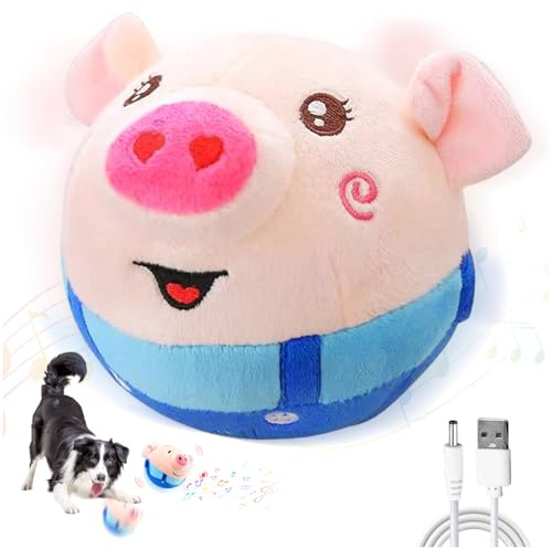 71Nmly Hundespielzeug Ball Active Moving Pet Plush Toy Plüschspielzeug,Schwein-Plüschspielzeug,Sprechen interaktives hundespielzeug Interaktives Spielzeug für Hunde bissfestes Haustierspielzeug