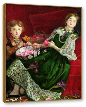 NHLDZYH Teakfarbener Rahmen - Berühmte Leinwanddrucke, Reproduktion Druck auf Leinwand, (Potpourri) von John Millais, Wandkunst Leinwandbild für Wohnkultur 70x90cm