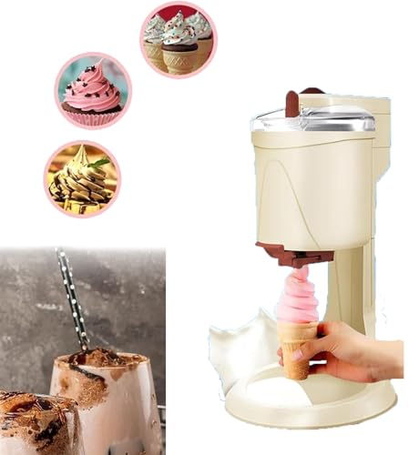 WhAeoy Sorbetière Domestique 1000 ML, Écran Numérique Intégré, Amovible + Facile À Nettoyer, Sorbetière Automatique, Sorbetière Portable, Sorbetière sans Précongélation,A