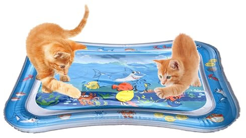 Sensorische Wasserspielmatte für Haustiere, Katzen, kühlende Spielmatte, Wassersensorisches Pad, Sommer-Haustier-Wasserbett für drinnen und draußen, Schlafkomfort für Sofas, Fliesen, Boden, Gras
