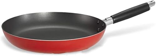 Padella Antiaderente Diverse Dimensioni, Fornello a Induzione in Alluminio/Fornello a Gas Universale-Rosso,Red,22cm