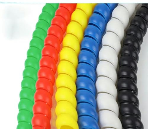 Spirale avvolgente in filo colorato nel cablaggio del manicotto del cavo Manicotto del tubo di calore per motocicletta Guaine per cavi Tubo avvolgente 1M 8-32mm-Nero-14mm-1M