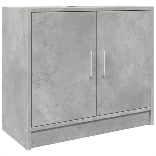 vidaXL Mobile Lavabo Grigio Cemento 63x29x55 cm in Legno Multistrato
