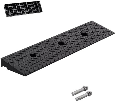 Auffahrts-Bordsteinrampe, Garagenrampe, Gummi-Trittmatte, Auto-Hebebühne, Fahrzeugrampe, Schwarz, Geeignet für Auto, Rollstuhl, Fahrrad, Motorrad, LKW(100 * 25 * 10cm/39.4 * 9.8 * 3.9in)