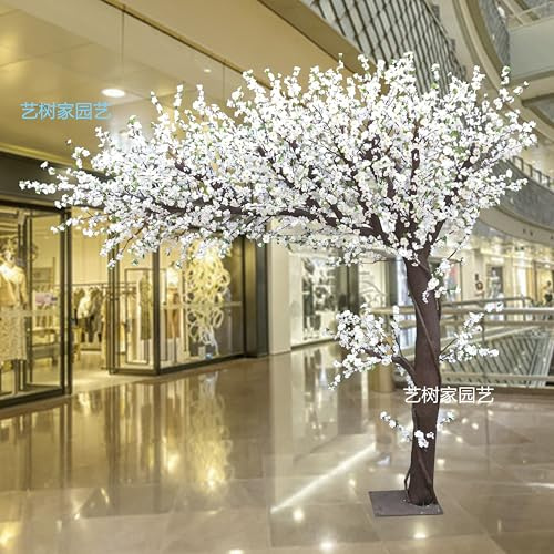 KIBONCY Perra SIMULADA, Flor de durazno Falso, Flor de Cerezo, Flor de Ciruela, árbol de Flores de Primavera, árbol de Flores de Planta Interior Grande 1.2mx1m