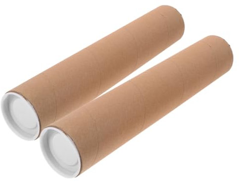 SEWACC Versandrohre Kraftpapier 33x1cm Mit Deckel Rundes Aufbewahrungsrohr Versandhülse Schutz Für Poster Kunstwerke Dokumente Bastelbedarf
