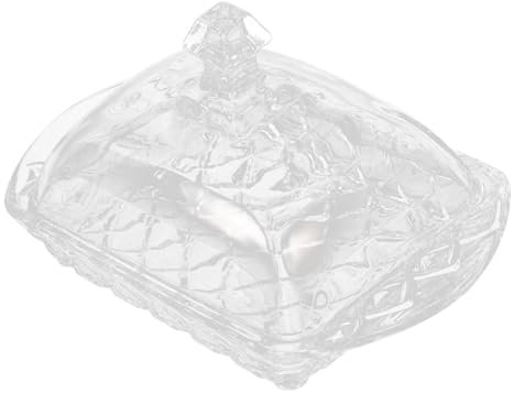 UTHCLO Transparente Butterdose Aus Glas Mit Deckel Lebensmittelechtes Material Wiederverwendbarer Butterhalter Für Küche Und Kühlschrank Vintage Butterbehälter Für Frischhalteaufbewahrung