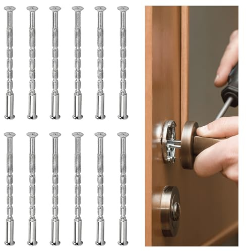 VLYX Vis et manchons de fixation pour poignée de porte M3, 12 ensembles de boulons de fixation pour poignée de porte, vis de poignée de porte pour portes, tiroirs d'armoires