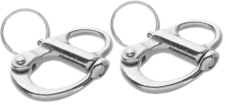 GAROZATION 2 Stück Schnellverschluss Schäkel Edelstahl 35mm Selbstverriegelnder Bootsschäkel Karabiner Haken Für Maritime Seil Und Kettenbefestigung