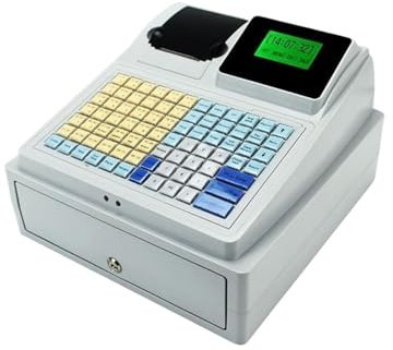 YQVEOT Registrierkasse, C50 Ziguang Banknotenprüfer, Kann Quittunn Drucken, Eine Maschine, Mehrzweckkasse, Englische Version, Dual-Screen-Display für Gastronomie, Supermärkte, Bekleidungsgeschäfte
