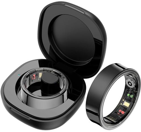 findtime Smart Ring Sleep Tracker Heart Rate Monitor Blood Oxygen Fitness Ring Pedometer Step Counter Fitness Tracker Waterproof Curved Smart Rings for Men Women