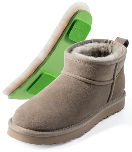 Mel&Syd 100% Australian Sheepskin Mini Boots: -22℉~59℉ Thermal Ankle Booties Daily Comfort - Waterproof Suede Breathable Winter Shoes for Professional Women Urban Commute & Office Wear 8.5