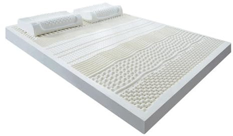 KUGGKKTP Matratzenauflage für Kingsize-Betten, Faltbare und schnell rückfedernde Auflage aus reinem Naturlatex mit Baumwollbezug (Farbe: NO2 mit Bezug, Größe: 140 x 200 cm x 5