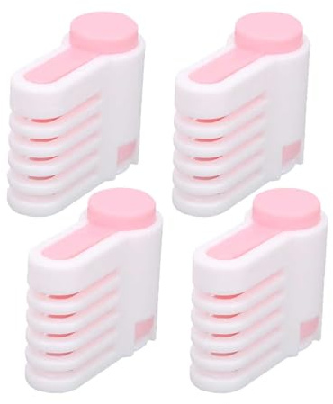 4Pcs DIY Cake Slicer,Cake Leveler Slicer Adjustable Bread Cutter 5 Layers Cake Loaf Bread DIY Slicing Tool Bread Cutter Slicing Guide Tool for Home Kitchen (White Outside and Inner Powder 52036-C)