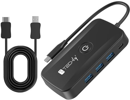 Techly 369809 Adaptador de Extensor de Video Wireless con Hub USB-C™ 5 en 1 Negro