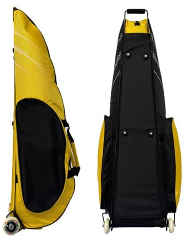 DJJYCTNM Große Fechttasche mit Rollen, wasserdichte Aufbewahrungstasche für Fechtausrüstung für Erwachsene und Kinder für Degen, Säbel und Florett(Yellow)