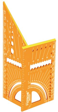 Hoteche 3D Multifunktions-Winkelmesser - Aluminium, Laser-Markierungen, 170mm, für präzises Anreißen und Messen