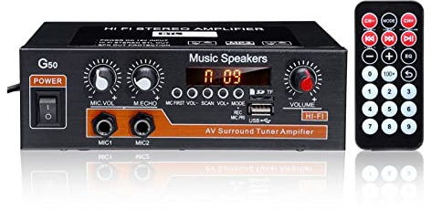Amplificatore Audio, Amplificatore Audio Audio Stereo HiFi Audio Audio Bluetooth 2 Channel Digital Amplificatore for Auto Potente for subwoofer 2 canali(G50)