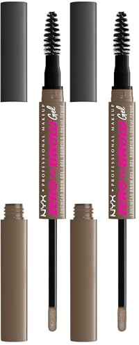 Nyx Professional Makeup Langanhaltendes und flüssiges Augenbrauengel, Für einen natürlichen Look und bis zu 2 Tage Halt, Ohne Abfärben und Verwischen, Zero to Brow, Farbe: Ash Brown, 1 Stück