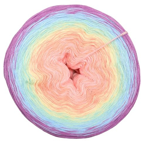 Farbverlaufsgarn Regenbogenreise 4 oder 3 Fach Bobbel Wolle häkeln stricken strickgarn (Regenbogenreise - Milka außen, 4Fach - 300g/1140m)