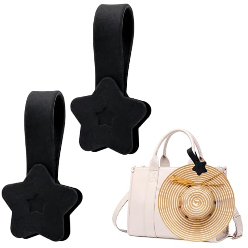 Ennoxwi Clip Magnétique Chapeau 2 Pièces en Forme d’Étoile, Accessoire de Voyage pour Sac à Main, Sac à Dos et Bagage, Porte-Chapeau Magnétique Noir pour Extérieur et Quotidien
