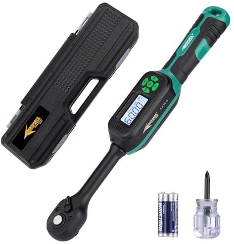 AEROFORCE Digitaler Drehmomentschlüssel - 3/8 Zoll Antrieb Elektrischer Drehmomentschlüssel (3-60Nm), mit bidirektionaler Ratsche, ±2% Genauigkeit, Summer- & LED-Alarmen, 4-Messeinheiten