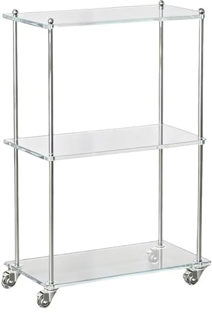 Carrello Acrilico Con Ruote,Trolley di Servizio a 3 Livelli - Carrello per Bar con Ruote e Archivio,Per Casa Cucina Bagno Sala Da Pranzo Ufficio Matrimonio Hotel Ristorante Scuola Baristi