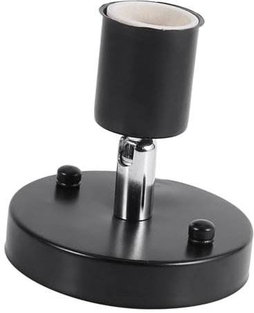 Tnfeeon Support de Lampe, Douille D'ampoule de Plafond E27, Support de Lampe Vintage avec Rotation à 180 Degrés et 4 Options de Couleurs pour L'éclairage de Bureau à Domicile (BLACK)