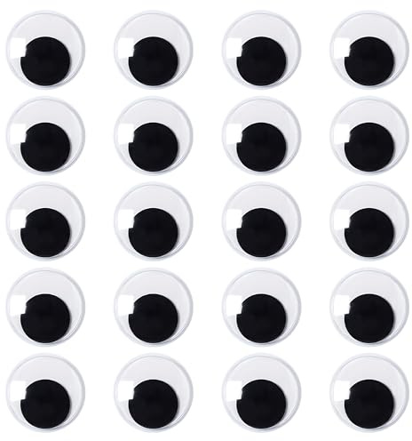 ZAYIO Wackelaugen Selbstklebend 20pcs Groß 50mm, Kulleraugen Selbstklebend Groß, Klebeaugen für Bastelbedarf, Augen Zum Aufkleben für Karten, Dekoration and kreative DIY Projekte im Alltag