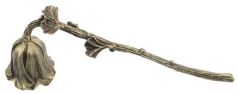 ANDRESLAD Dekorativer KerzenlöScher Mit Langem Griff Und Retro-Blumenmuster Metall FlammenlöScher FüR Sichere Dochtabdeckung Ideal FüR Weihnachten Partys Und Romantische AnläSse