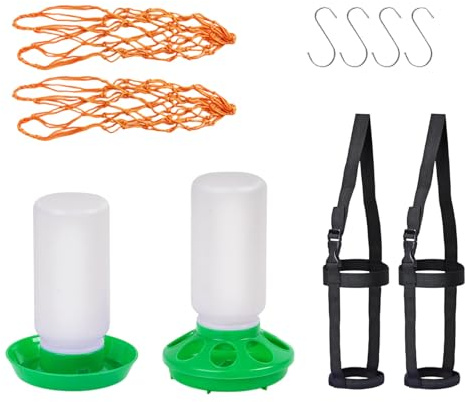 Snorvixre Juego de alimentación a prueba de fugas, comedero para aves de corral a pequeña escala, herramienta de alimentación de golosinas, equipo de alimentación de aves de corral de plástico