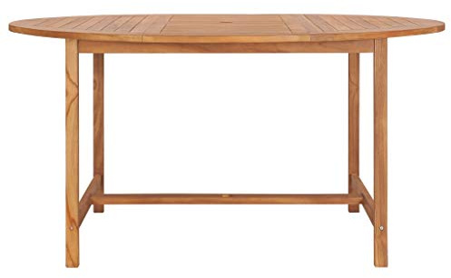 VIHHQGC Solid Teak Wood Dining Table for Garden, Weather Resistant Teak Wood Patio Table, Durable Outdoor Dining with Water-Based Finish for Patio and Kitchen
