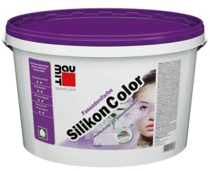 BAUMIT SilikonColor Fassadenfarbe silikonverstärkt weiß 12,5 Liter - verarbeitungsfertige Fassadenfarbe, silikonverstärkt, airless spritzbar, wasserabweisend und CO2-durchlässig