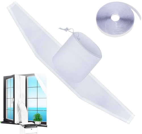 Kit de sello de ventana de aire acondicionado portátil, 300/400/500 cm | impermeable con aislamiento térmico aire acondicionado, móvil ventana Seal Kit de poliéster | Anti fugas Energía