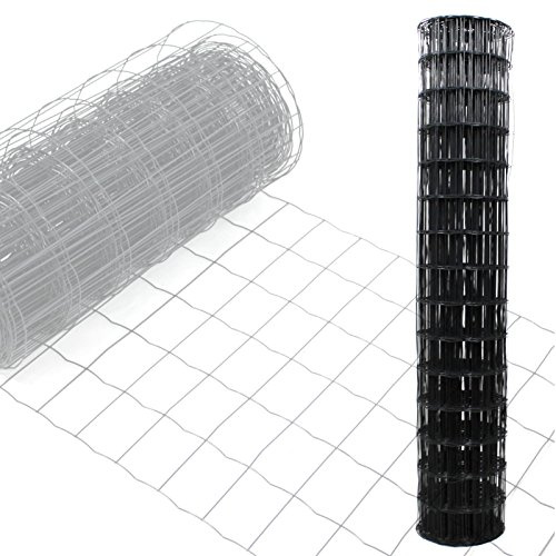 Gartenzaun Maschendraht Zaun Gitterzaun 25 m x 1,5 m Maschung 10 x 7,5 cm Schweißgitter Wildzaun Anthrazit