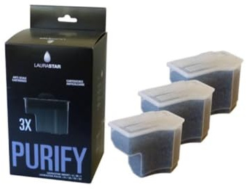 Laurastar Anti-Kalk-Kartusche – SMART – 3er-Pack, Korrosionsschutz, Anti-Salz, Anti-Kalk-Granulat, geeignet für Smart U/M/I (Verpackung kann variieren), Schwarz
