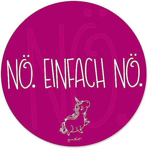 younikat Mauspad Einhorn Nö. Einfach Nö. in Magenta I Ø 22 cm rund Mousepad mit Spruch I in Standard-Größe rutschfest I lustig I wasserabweisend I Maus-Unterlage I dv271